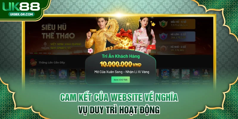 Cam kết của website về nghĩa vụ duy trì hoạt động